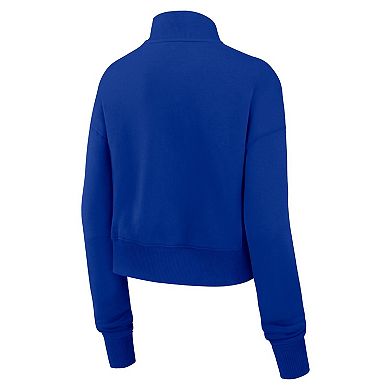 Women's Nike Royal Buffalo Bills Rewind Phoenix Cropped Half-Zip Sweatshirt
