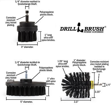 Heavy Duty Drill Powered Cleaning Brush Kit Used For Grill Cleaning - Heavy Duty Scrubbing Tasks