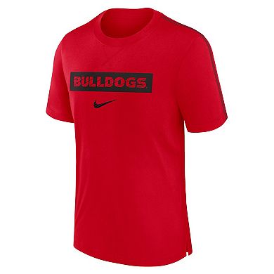 Men's Nike Red Georgia Bulldogs 2024/25 Sideline Player Performance Tri-Blend T-Shirt