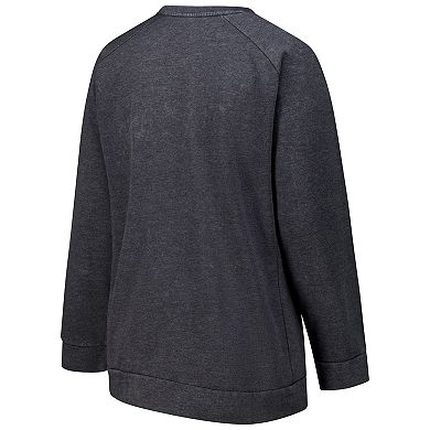 Women's Fanatics Charcoal Minnesota Vikings Acid Wash Raglan Pullover Sweatshirt