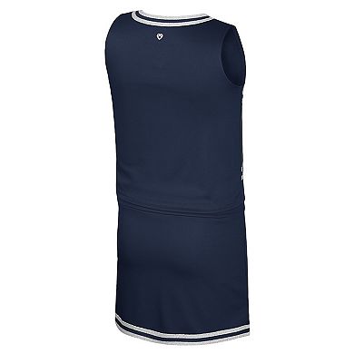 Girls Youth Colosseum Navy Michigan Wolverines Cheerleader Top & Skirt Set