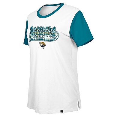 Women's New Era White/Teal Jacksonville Jaguars 3rd Down T-Shirt