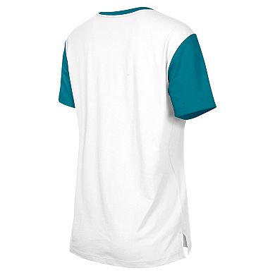 Women's New Era White/Teal Jacksonville Jaguars 3rd Down T-Shirt