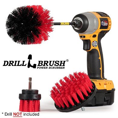 Stiff Scrubber Kit With Extension - Garden - Fire Pit - Patio - Deck - Concrete - Stone - Brick