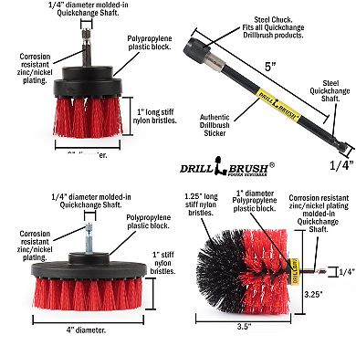 Stiff Scrubber Kit With Extension - Garden - Fire Pit - Patio - Deck - Concrete - Stone - Brick