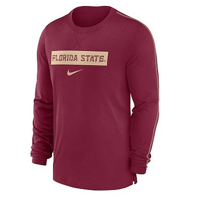 Men's Nike Garnet Florida State Seminoles 2024 Sideline Player Tri-Blend Performance Long Sleeve T-Shirt
