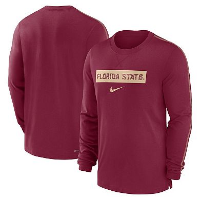 Men's Nike Garnet Florida State Seminoles 2024 Sideline Player Tri-Blend Performance Long Sleeve T-Shirt