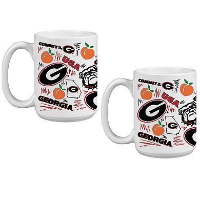 Georgia Bulldogs 15oz. Local Coffee Mug Two-Pack