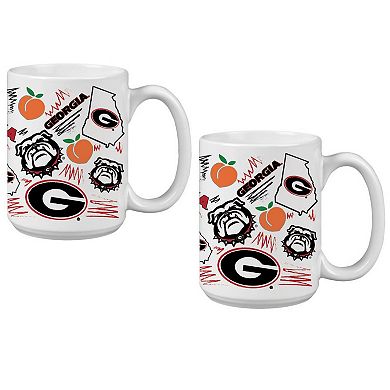 Georgia Bulldogs 15oz. Local Coffee Mug Two-Pack
