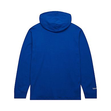 Men's Mitchell & Ness Royal Golden State Warriors Hardwood Classics Lightweight Thermal Pullover Hoodie