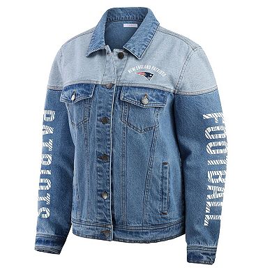 Women's WEAR by Erin Andrews New England Patriots Full-Button Denim Jacket