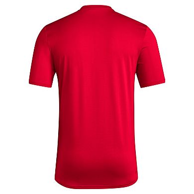 Men's adidas Red Texas Tech Red Raiders Locker Trilateral Pre-Game AEROREADY T-Shirt