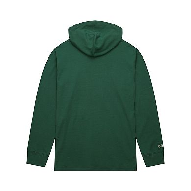 Men's Mitchell & Ness Green Milwaukee Bucks Hardwood Classics Lightweight Thermal Pullover Hoodie