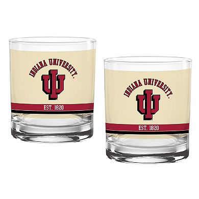 Indiana Hoosiers Two-Pack 14oz. Tan Vintage Glass Set