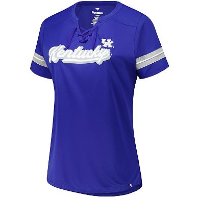 Women's Fanatics Royal Kentucky Wildcats Plus Size Overtime Readiness Lace-Up T-Shirt