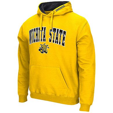 Men's Colosseum Yellow Wichita State Shockers Arch & Logo 3.0 Pullover Hoodie