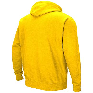 Men's Colosseum Yellow Wichita State Shockers Arch & Logo 3.0 Pullover Hoodie
