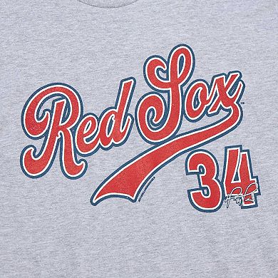 Men's Mitchell & Ness David Ortiz Grey Heather Boston Red Sox Cooperstown Collection Player T-Shirt