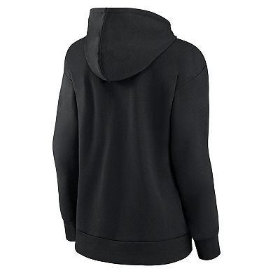 Women's Fanatics Black New Orleans Saints Team Logo Victory Script Pullover Hoodie