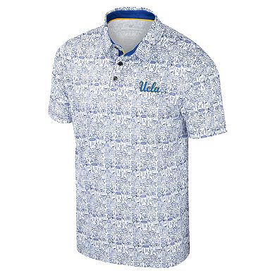 Men's Colosseum Blue UCLA Bruins It's Time! Allover Print Polo