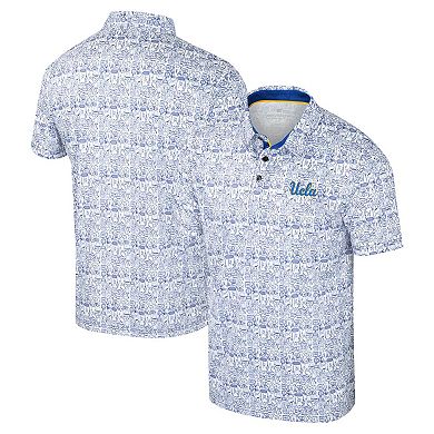 Men's Colosseum Blue UCLA Bruins It's Time! Allover Print Polo