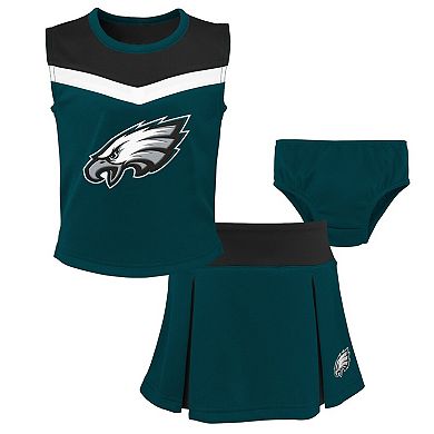 Girls Preschool Green Philadelphia Eagles Spirit Cheerleader Two-Piece Set with Bloomers