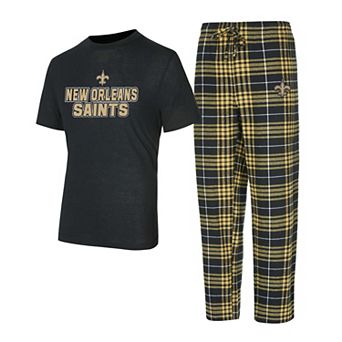 Men's Concepts Sport Black/ New Orleans Saints Vector T-Shirt & Flannel Pants Sleep Set