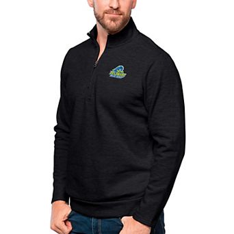 Men's Antigua Heather Black Delaware Fightin' Blue Hens Gambit Quarter-Zip Pullover Top