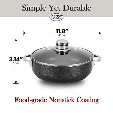 Alpine Cuisine 3.5-quart Aluminum Caldero Stock Pot With Glass Lid, Riveted Handles Commercial Grade