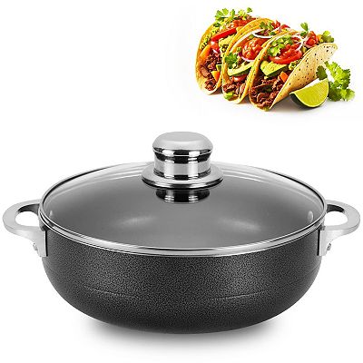 Alpine Cuisine 3.5-quart Aluminum Caldero Stock Pot With Glass Lid