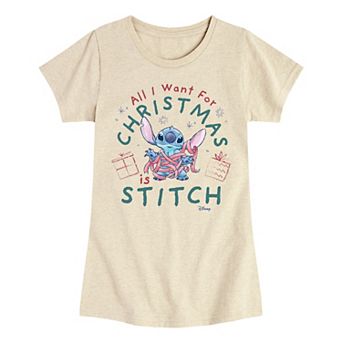 Disney's Lilo & Stitch Girls 7-16 All I Want For Christmas Graphic Tee
