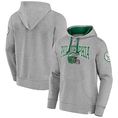 Men's Fanatics Heather Gray Philadelphia Eagles Label Maker Pullover Hoodie
