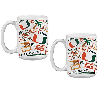 Miami Hurricanes 15oz. Local Coffee Mug Two-Pack