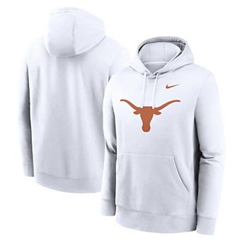 Men's Nike White Texas Longhorns Primetime Evergreen Club Fleece Pullover Hoodie