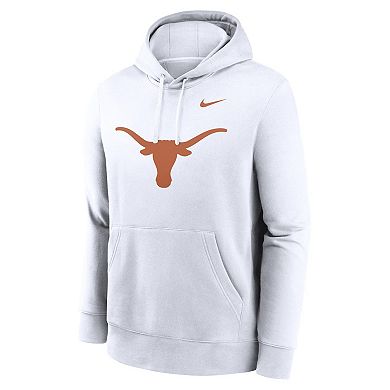 Men's Nike White Texas Longhorns Primetime Evergreen Club Fleece Pullover Hoodie