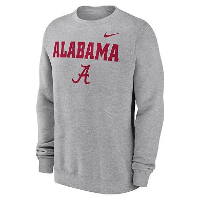 Men's Nike Heather Gray Alabama Crimson Tide Primetime Primary Stack Pullover Sweatshirt