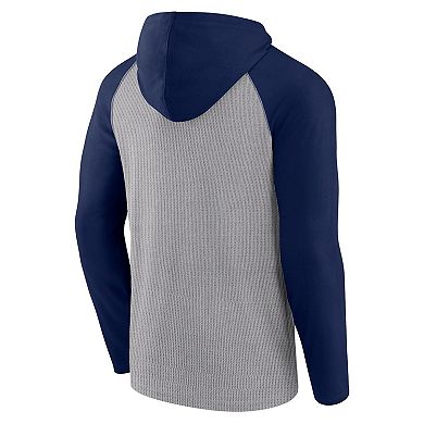 Men's Fanatics Gray/Navy Tennessee Titans Under Center Long Sleeve Hoodie T-Shirt