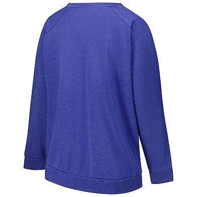 Women's Fanatics Royal Indianapolis Colts Acid Wash Raglan Pullover Sweatshirt