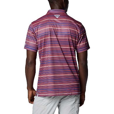 Men's Columbia Orange Florida Gators PFG Super Terminal Tackle�� Omni-Shade�� Stripe Polo