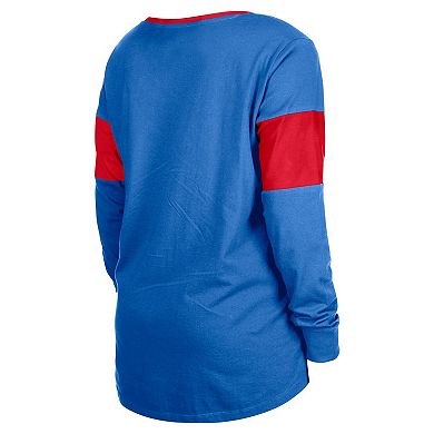 Women's New Era Royal Buffalo Bills Lace-Up Notch-Neck Long Sleeve T-Shirt