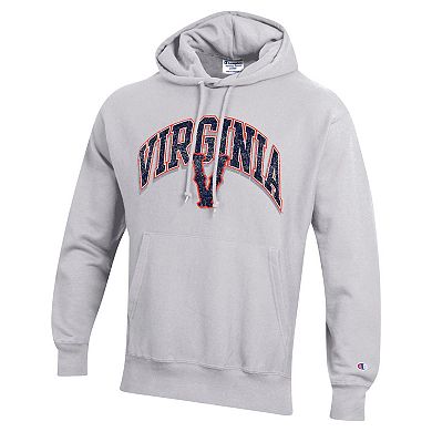 Men's Champion Gray Virginia Cavaliers Vault Late Night Reverse Weave Pullover Hoodie