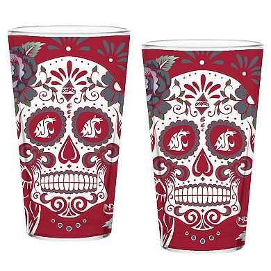 Washington State Cougars Two-Pack 16oz. Dia De Los Muertos Pint Glass Set