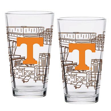 Tennessee Volunteers Two-Pack 16oz. Campus Line Art Pint Glass Set