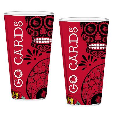 Louisville Cardinals Two-Pack 16oz. Dia De Los Muertos Pint Glass Set