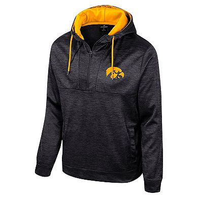 Men's Colosseum Black Iowa Hawkeyes Cypher Half-Zip Hoodie