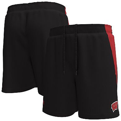 Men's Under Armour Black Wisconsin Badgers Tech Vent Performance Short