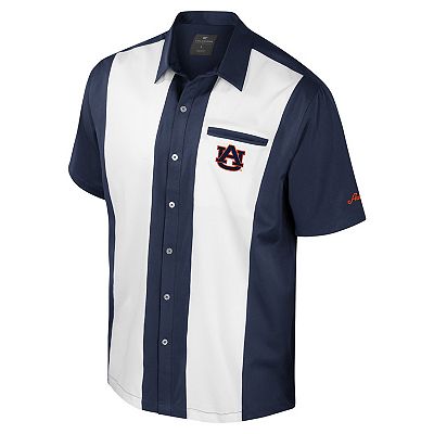 Men's Colosseum Navy Auburn Tigers Strike Bowling Button-Up Shirt