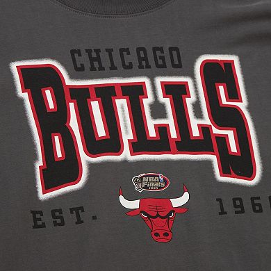 Women's Mitchell & Ness Gray Chicago Bulls Hardwood Classics Oversized Boyfriend T-Shirt