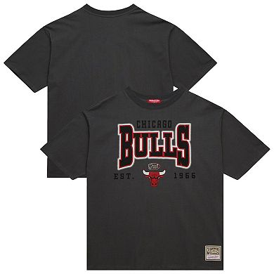 Women's Mitchell & Ness Gray Chicago Bulls Hardwood Classics Oversized Boyfriend T-Shirt