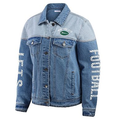 Women's WEAR by Erin Andrews New York Jets Full-Button Denim Jacket